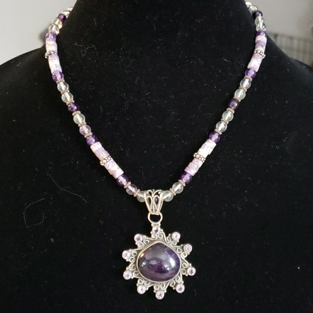 Amethyst  natural stone necklace